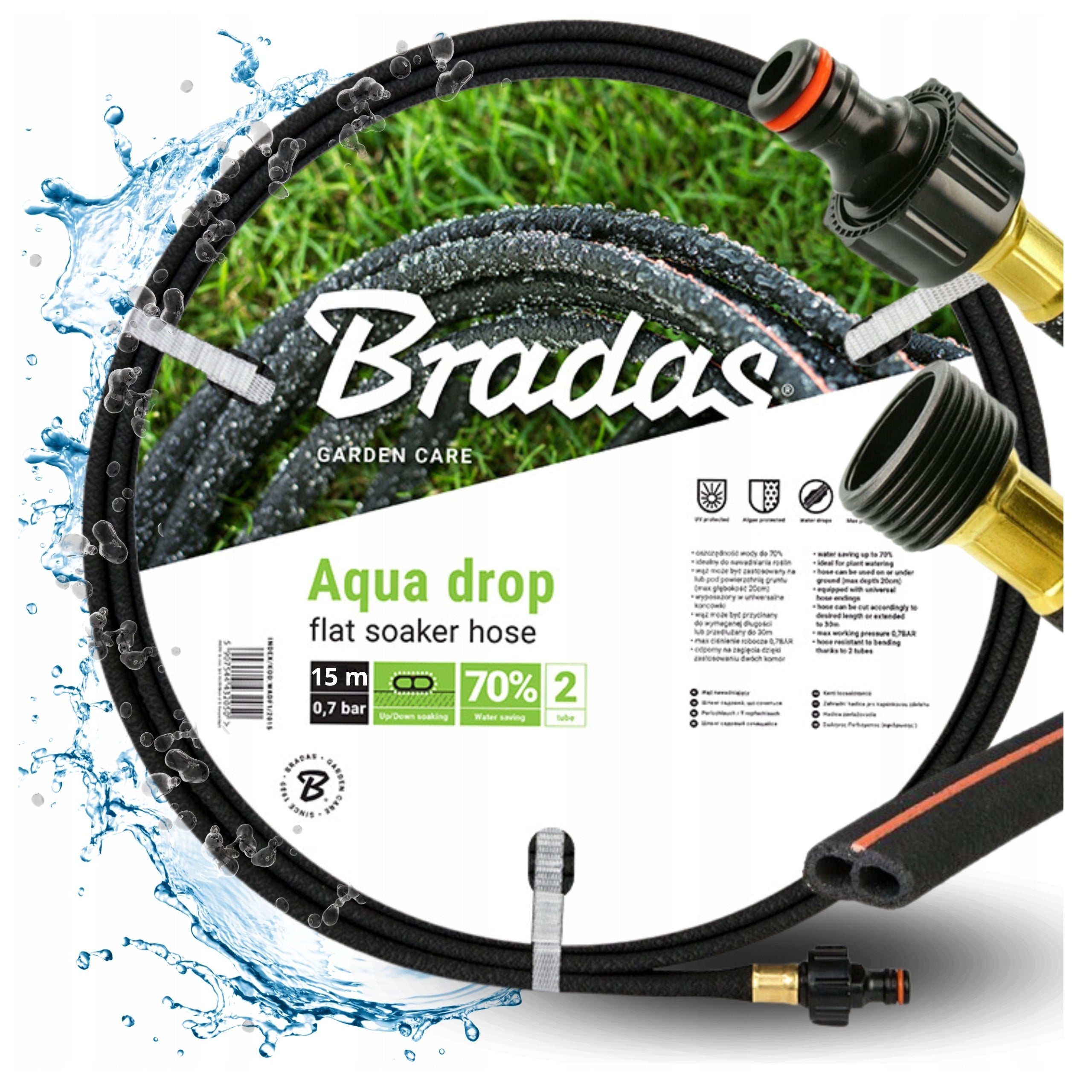 Mikroporöser Schlauch Bradas Aqua-Drop, 1/2", 15m 