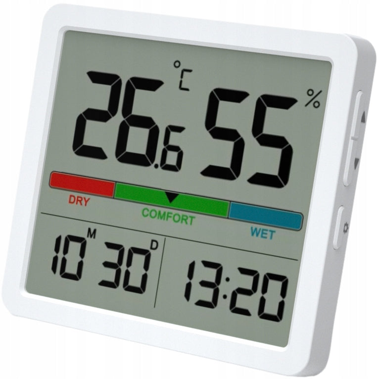 WEATHER STATION MANTA WIRELESS THERMOMETER HYGROMETER CLOCK DATE BATTERIES