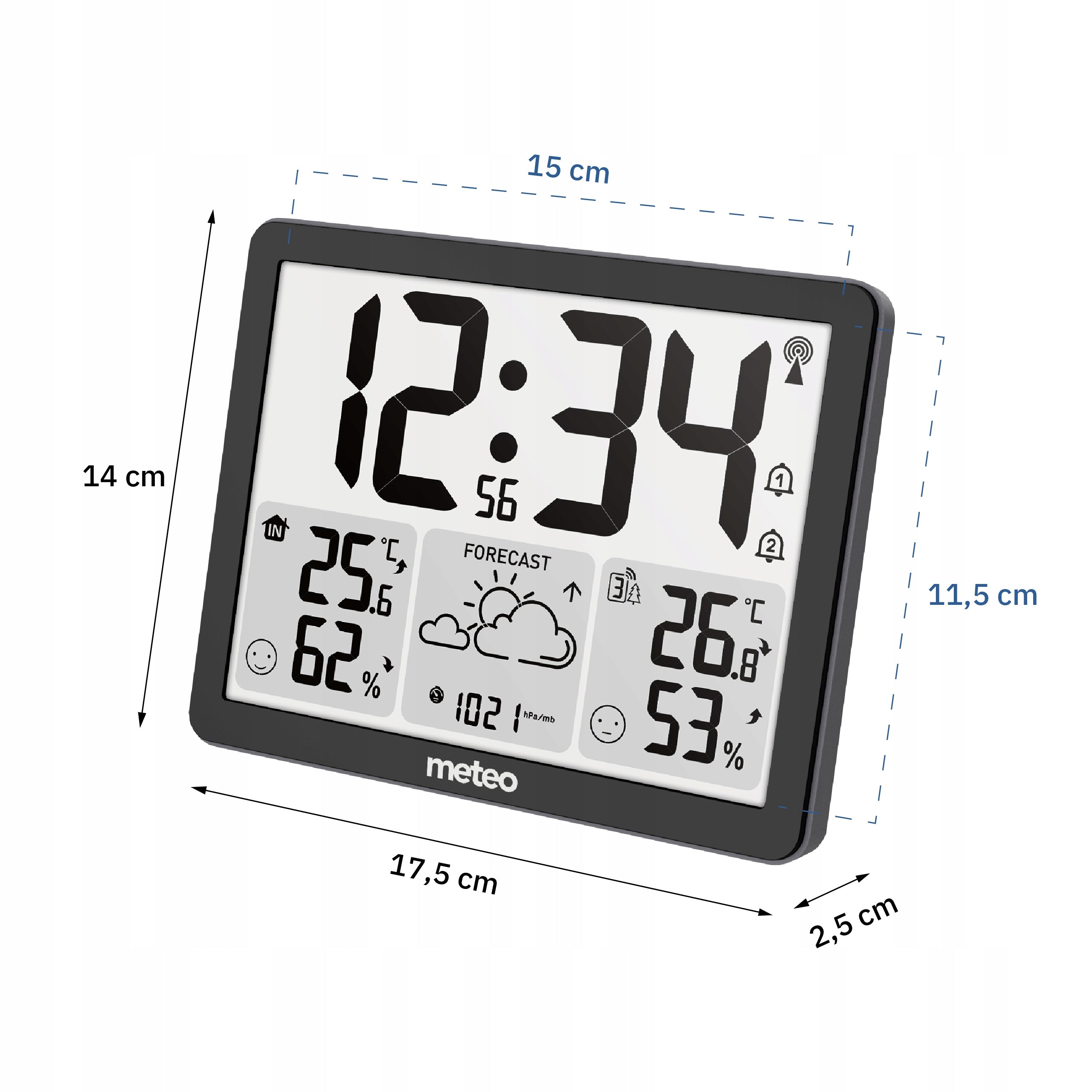WEATHER STATION METEO SP201 WITH WEATHER SCREEN LCD WIRELESS SENSOR Functions alarm clock internal temperature measurement external temperature measurement humidity measurement weather forecast clock
