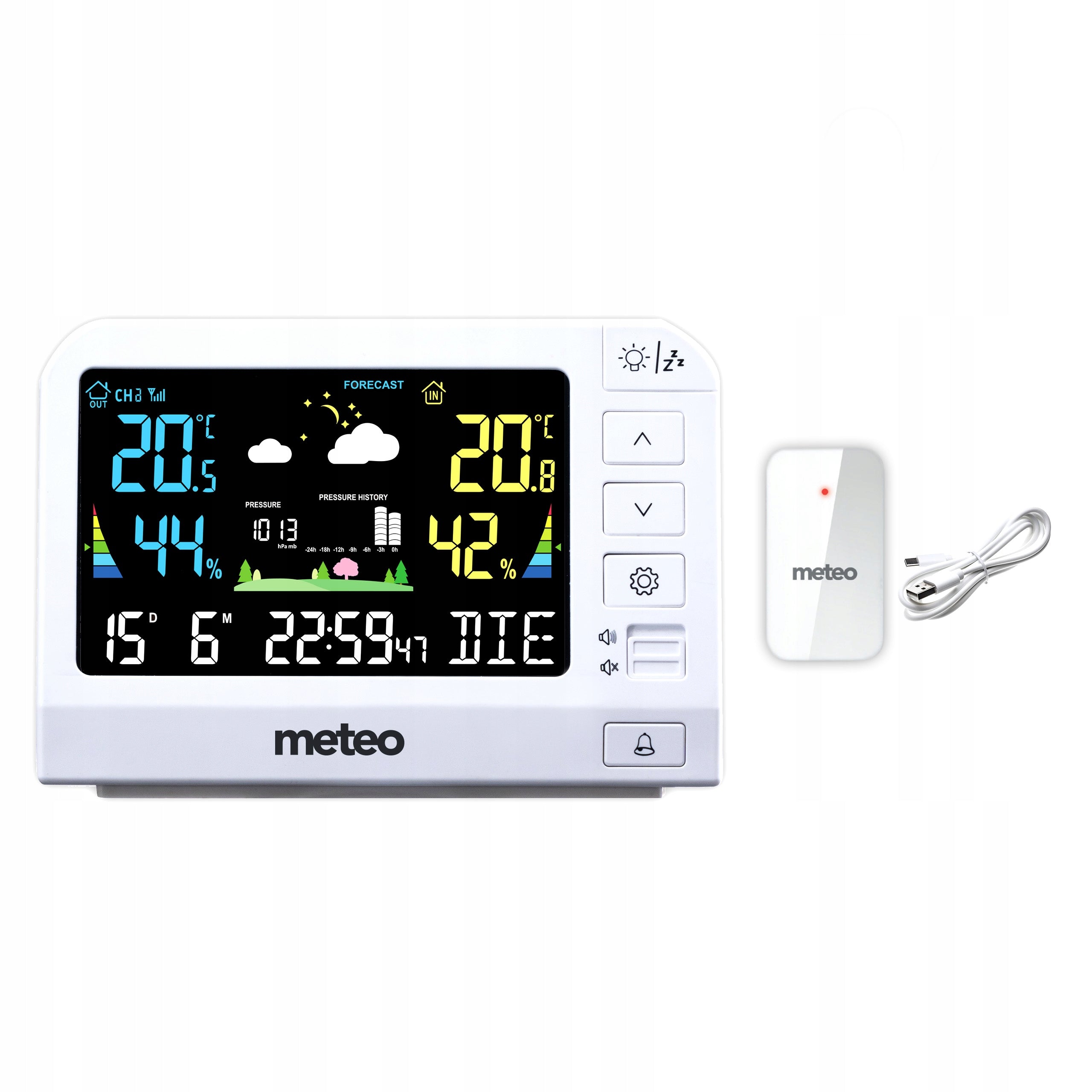 WEATHER STATION METEO SP205 WEATHER HYGROMETER EXTERNAL SENSOR DCF Model SP205