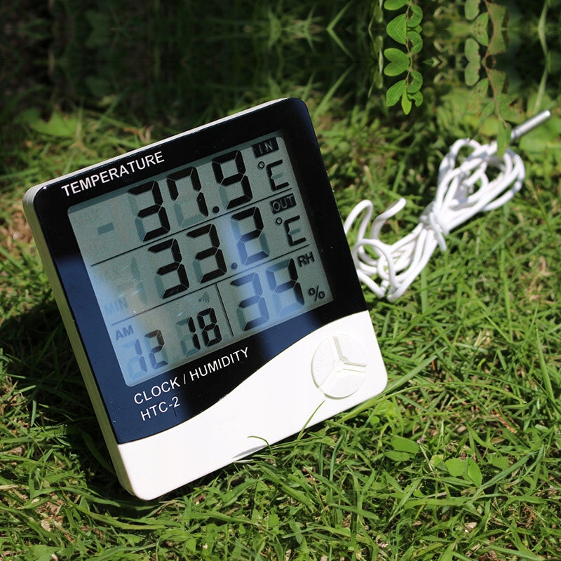 WEATHER STATION THERMOMETER HYGROMETER SENSOR PROBE CLOCK ALARM CLOCK METEO Manufacturer code STACJA POGODOWA Z CZUJNIKIEM WILGOTNOŚĆ