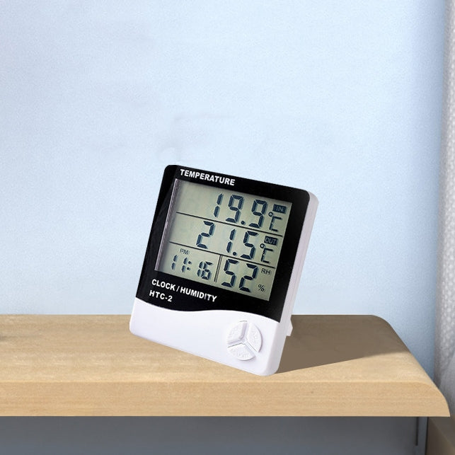 WEATHER STATION THERMOMETER HYGROMETER SENSOR PROBE CLOCK ALARM CLOCK METEO Packaging status original