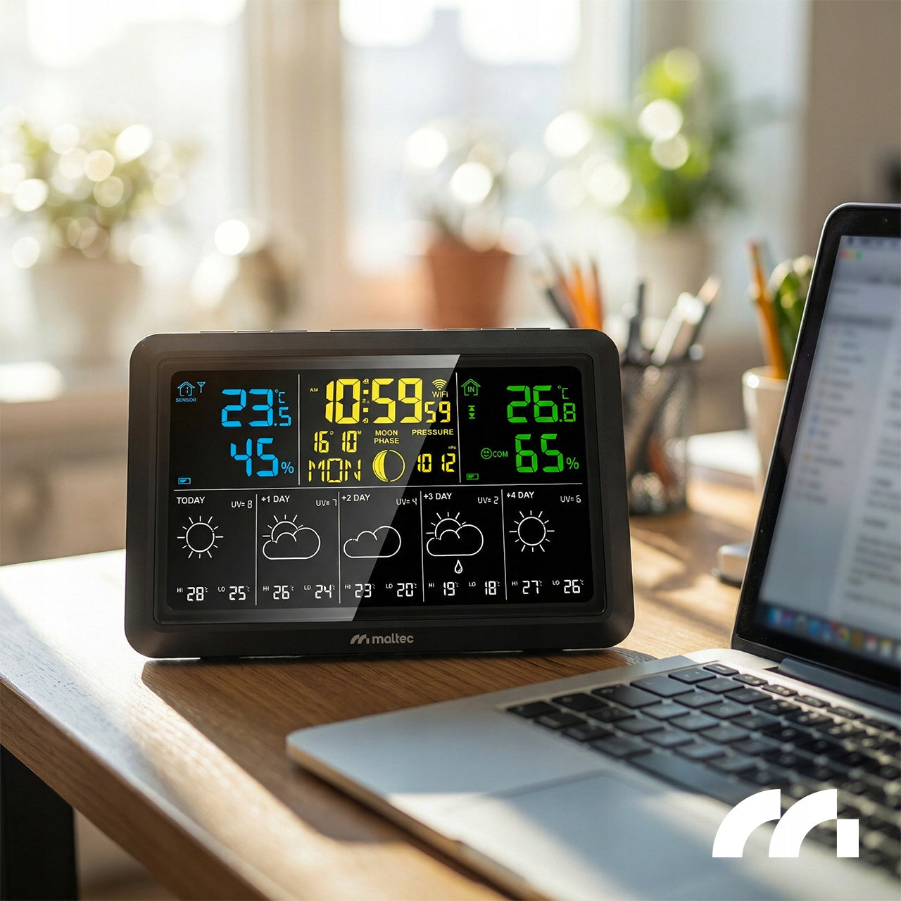 WEATHER STATION WIFI WIRELESS THERMOMETER BAROMETER APPLICATION SENSOR Model Bezprzewodowa Stacja Pogody Daily5000M App