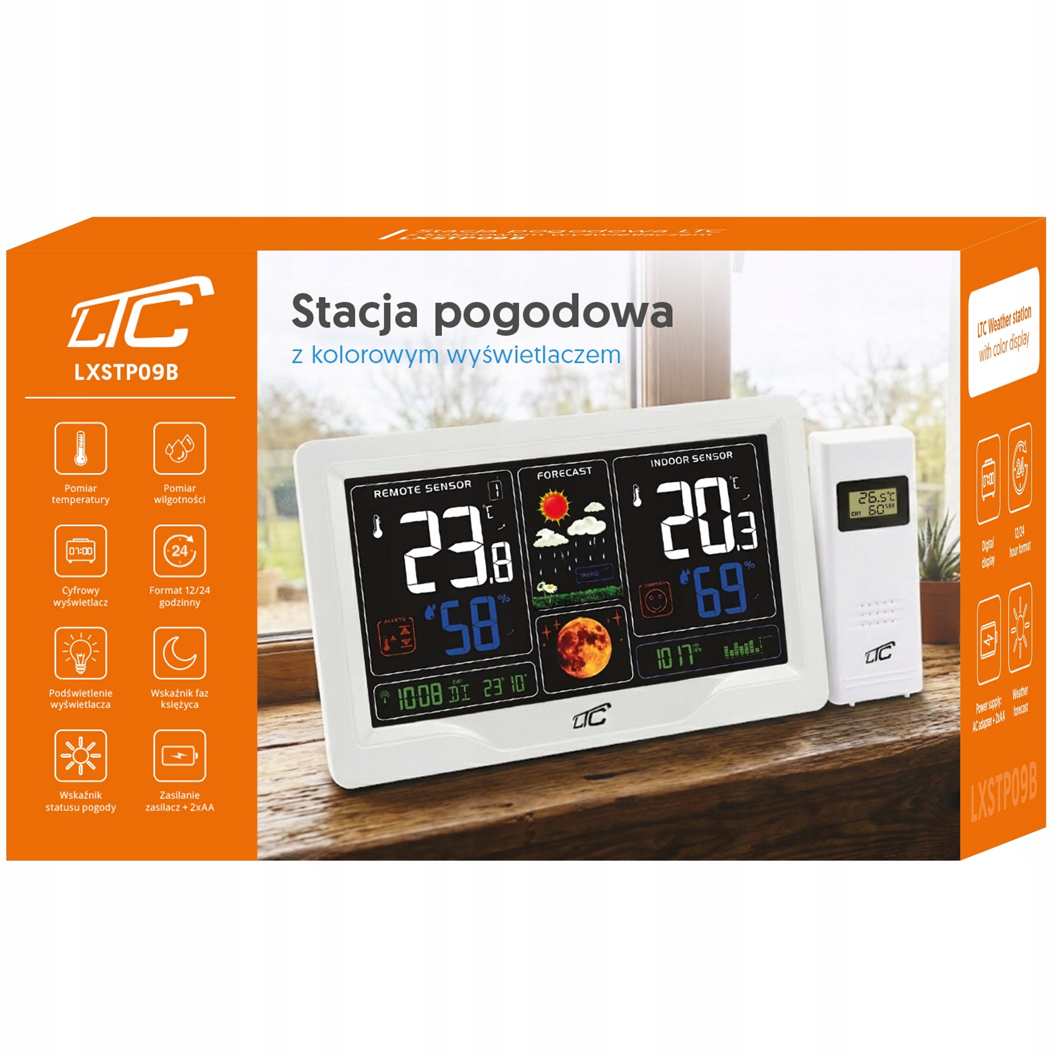 WEATHER STATION WIRELESS DATE THERMOMETER CLOCK HYGROMETER USB C Model STP09B