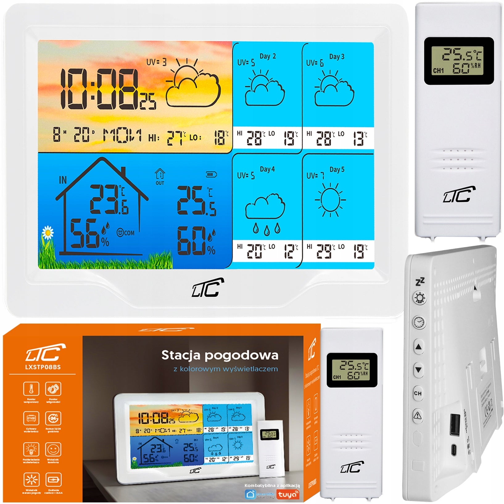 WEATHER STATION WIRELESS DATE THERMOMETER CLOCK WiFi USB C
