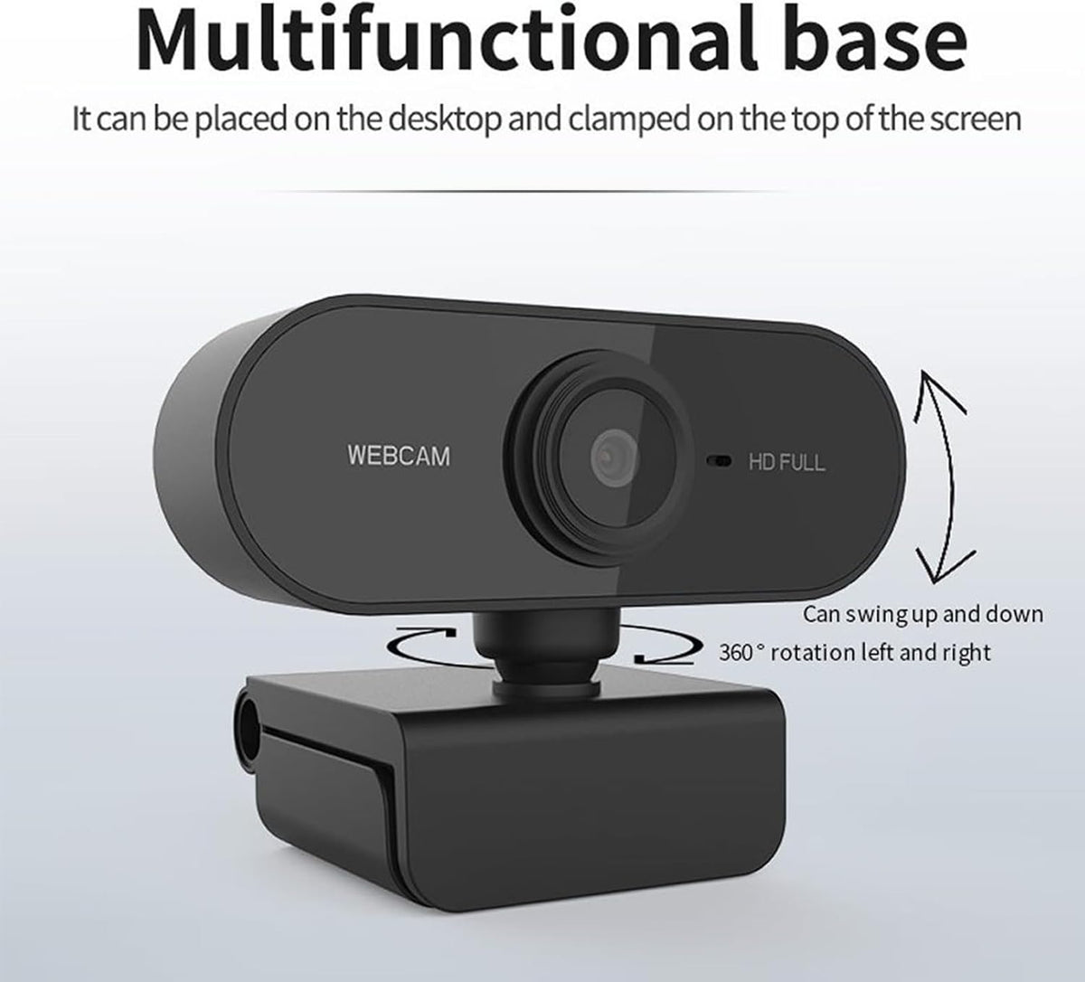 WEBCAM 1080P USB MICROPHONE 360° FULL HD PLUG PLAY Model B0FXM41MVM