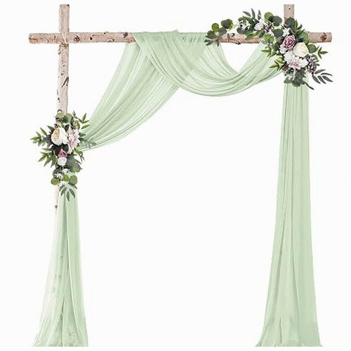 WEDDING CURTAIN TULLE TRANSPARENT DECORATION FOR WEDDING 75X600CM