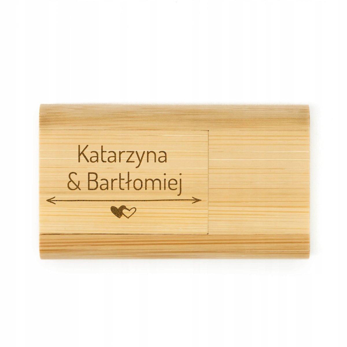 WEDDING Pendrive Wooden ENGRAVING 4GB USB 2.0 FOR WEDDING, FOR COUPLE Color yellow
