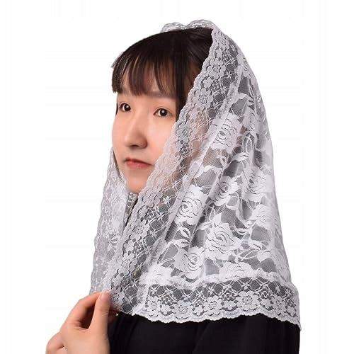 WEDDING VEIL WOMEN'S TRIANGLE LACE MANTYLLA CHAPEL SOFT WOMEN'S Brand no brand