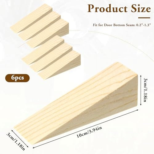 WEDGE WOODEN DOOR STOPS NON-SLIP SET OF 6 PIECES wooden Manufacturer code Nieoznaczona