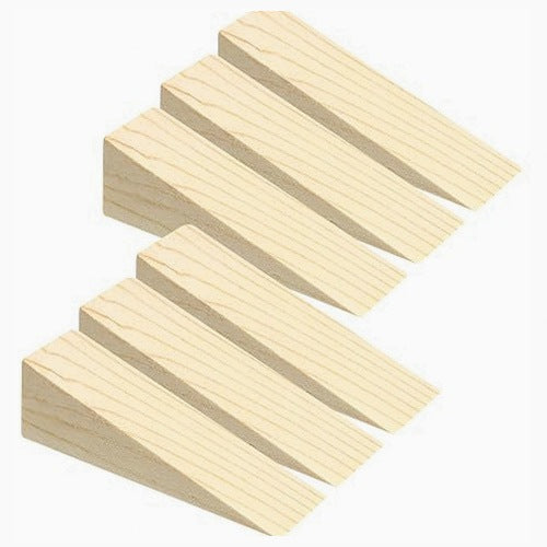 WEDGE WOODEN DOOR STOPS NON-SLIP SET OF 6 PIECES wooden