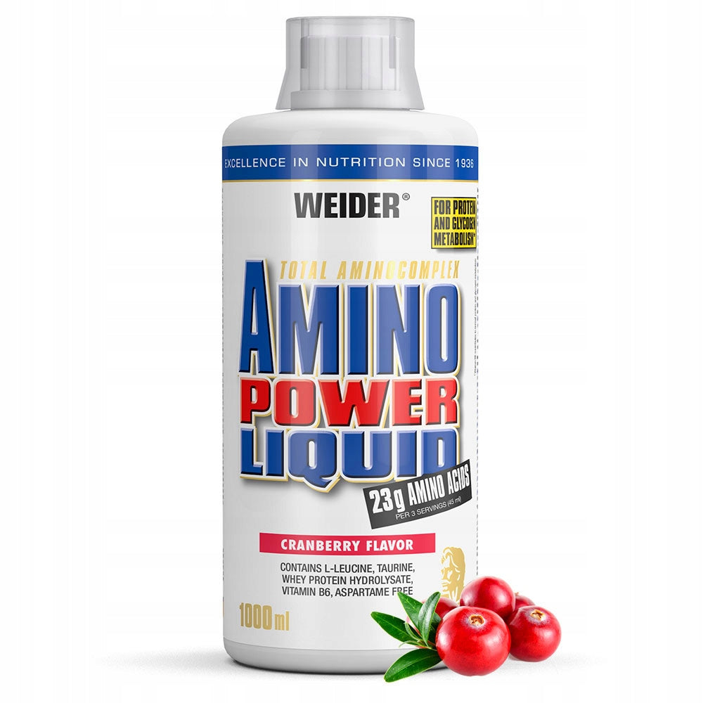 WEIDER AMINO POWER LIQUID 1000 ML - AMINO ACIDS IN BCAA EAA CRANBERRY