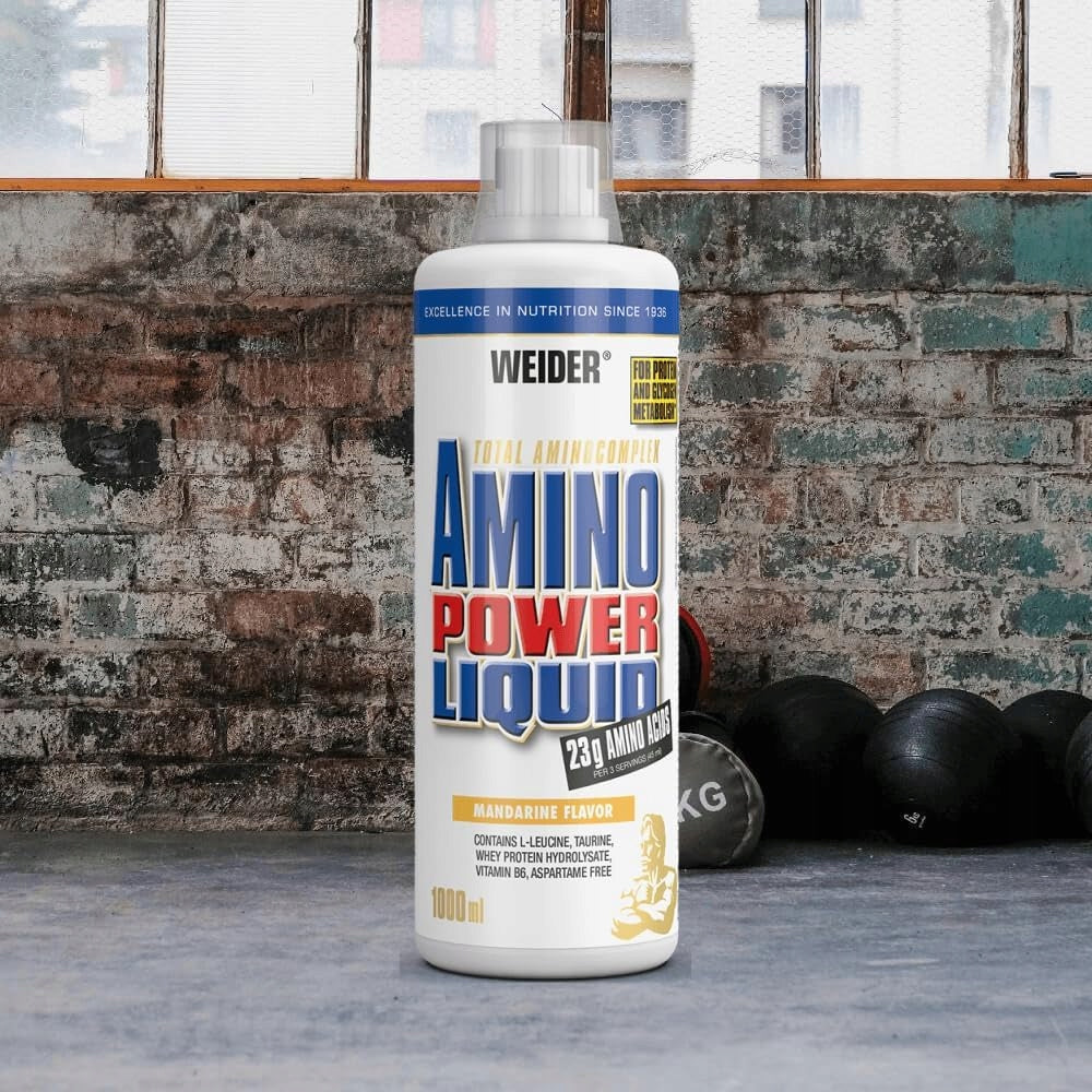 WEIDER AMINO POWER LIQUID 1000 ML - AMINO ACIDS IN BCAA EAA MANDARIN Expiration date at least 1 year from the date of purchase