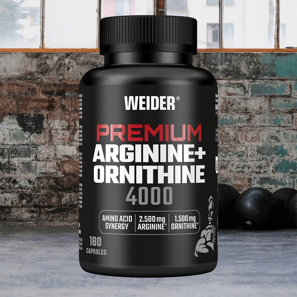 WEIDER ARGININE ORNITHINE 4000 180 KAPS L-ARGININE L-ORNITHINE AMINO ACIDS Expiration date at least six months from the date of purchase