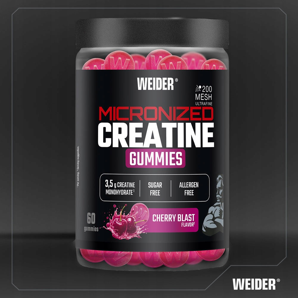 WEIDER CREATINE GUMMIES 60 PCS CREATINE GUMMIES MONOHYDRATE MICRONIZED CHERRY Expiration date at least 1 year from the date of purchase