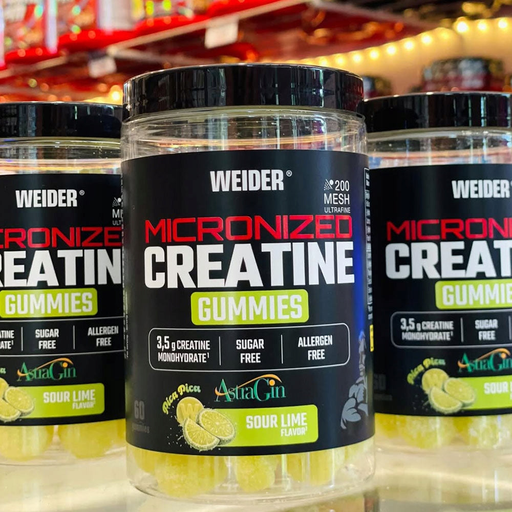WEIDER CREATINE GUMMIES 60 PCS CREATINE GUMMIES MONOHYDRATE MICRONIZED LIME Expiration date at least 1 year from the date of purchase