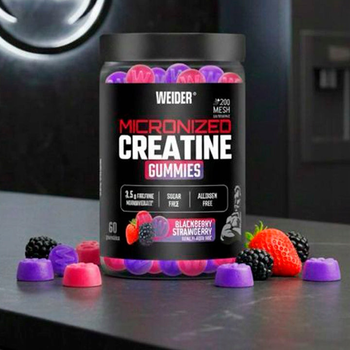 WEIDER CREATINE GUMMIES 60 PIECES GUMMIES CREATINE MONOHYDRATE MICRONIZED MASS Expiration date at least six months from the date of purchase