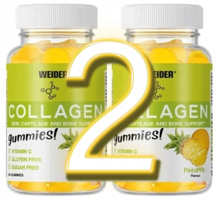 WEIDER - Collagen Pineaple Flavour | Pineapple Flavoured Collagen | 50 Gummies x2