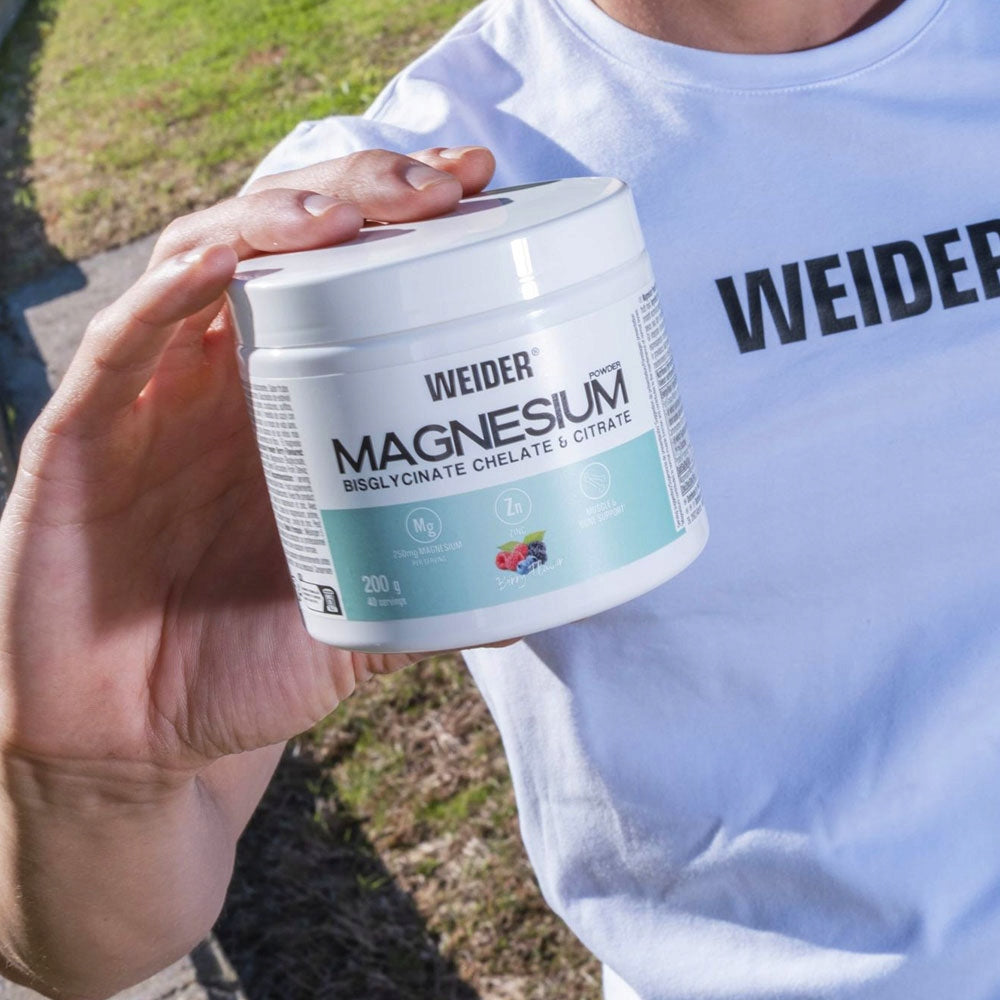WEIDER MAGNESIUM POWDER CITRATE ZINC CONTRACTIONS MAGNESIUM POWDER 200G BERRY Packaging status original