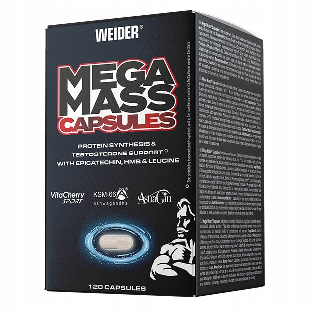 WEIDER MEGA MASS CAPS 120 CAPSULES CONDITIONER HMB LEUCINE SCULPTURE STRENGTH