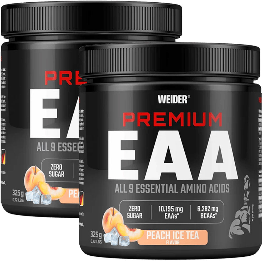 WEIDER PREMIUM EAA 325g x 2 ESSENTIAL AMINO ACIDS BCAA LEUCINE PEACH ICE TEA
