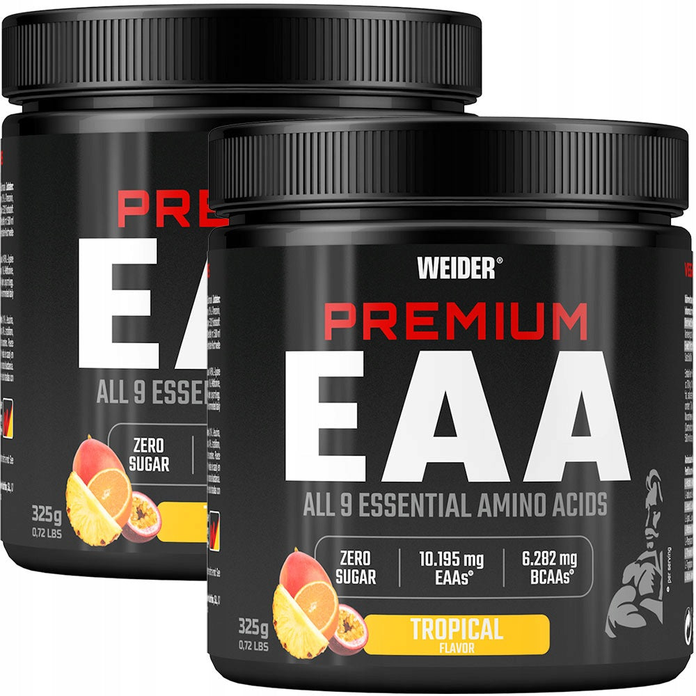 WEIDER PREMIUM EAA 325g x 2 ESSENTIAL AMINO ACIDS BCAA LEUCINE - TROPICAL