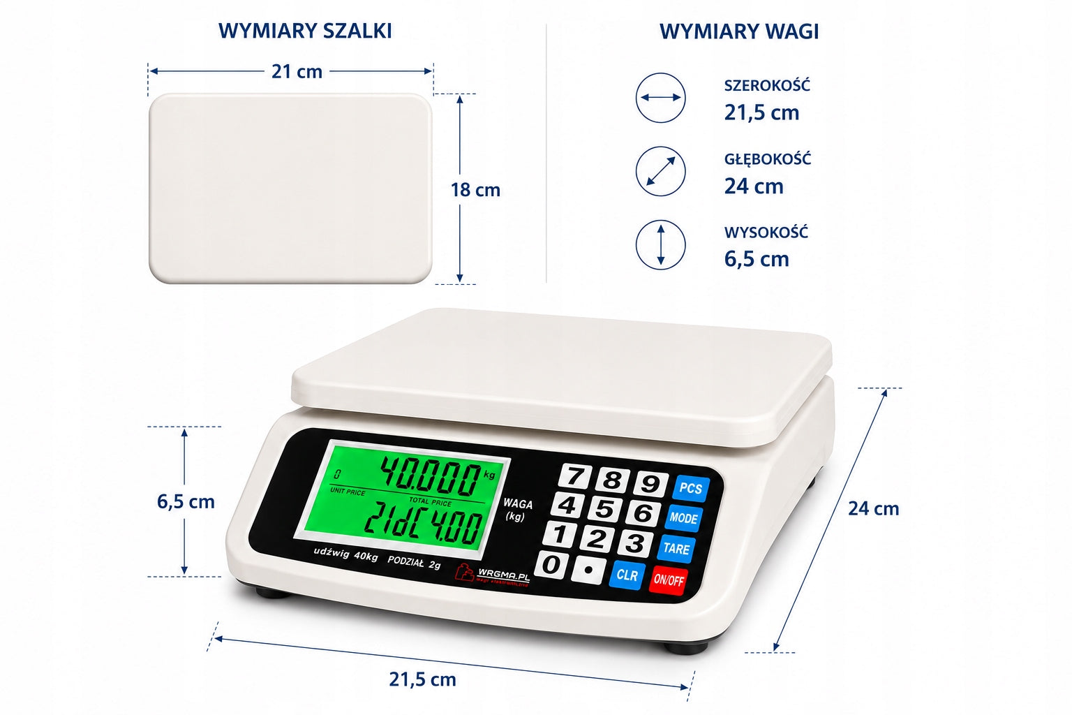 WEIGHT 40KG 2g ELECTRONIC COUNTING CALCULATION GASTRONOMIC KITCHEN AKU Packaging status original