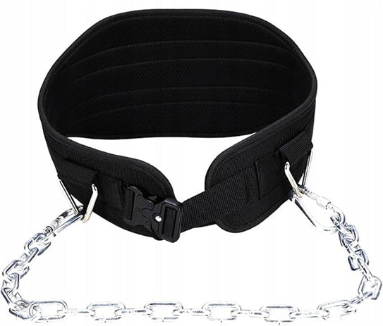 WEIGHT BELT WITH BUCKLE AND BODYBUILDING CHAIN - DIP BELT Model POZKB