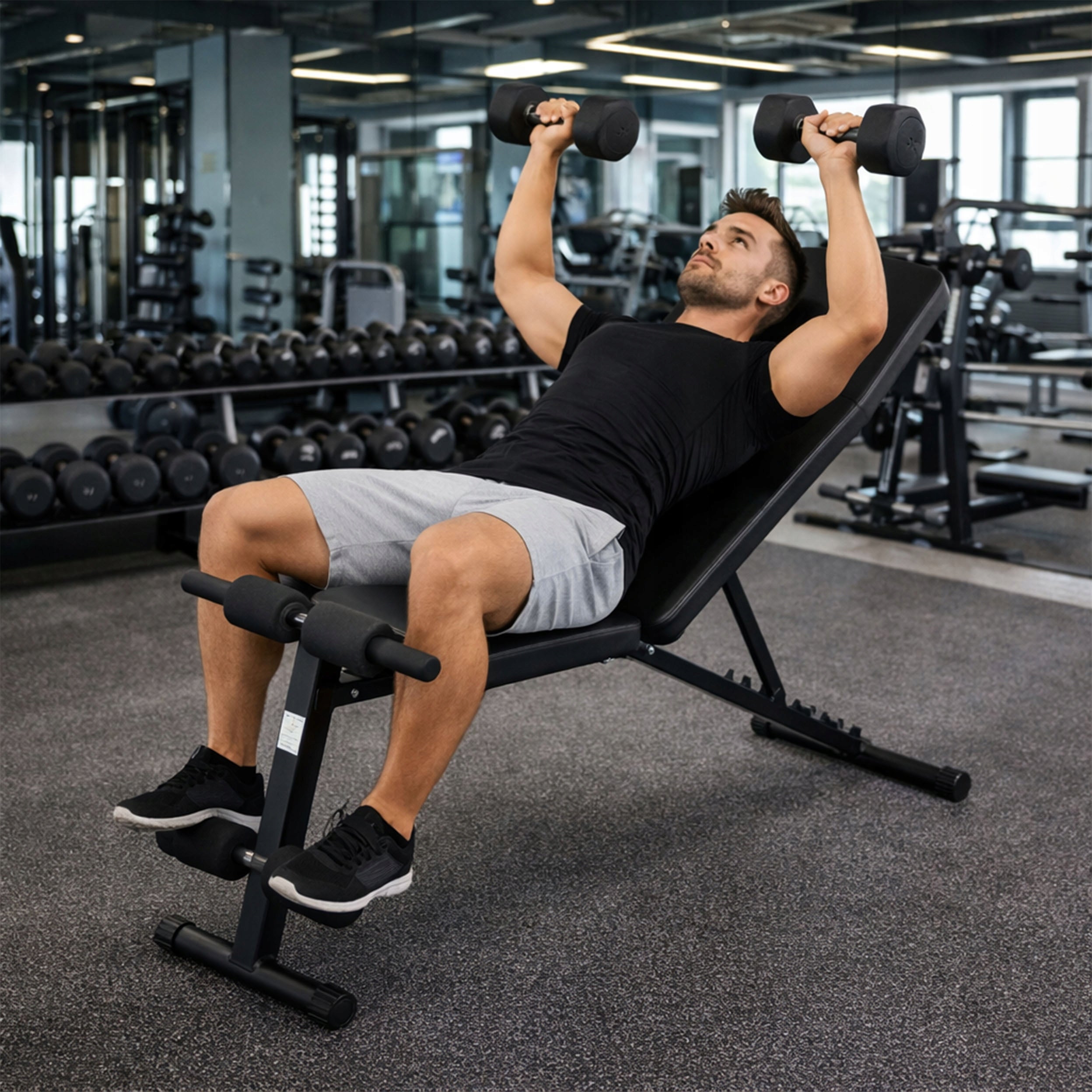 WEIGHT BENCH ADJUSTABLE FOLDING EXPANDERS BENCH FOR EXERCISING AT HOME Maximum user weight 150 kg