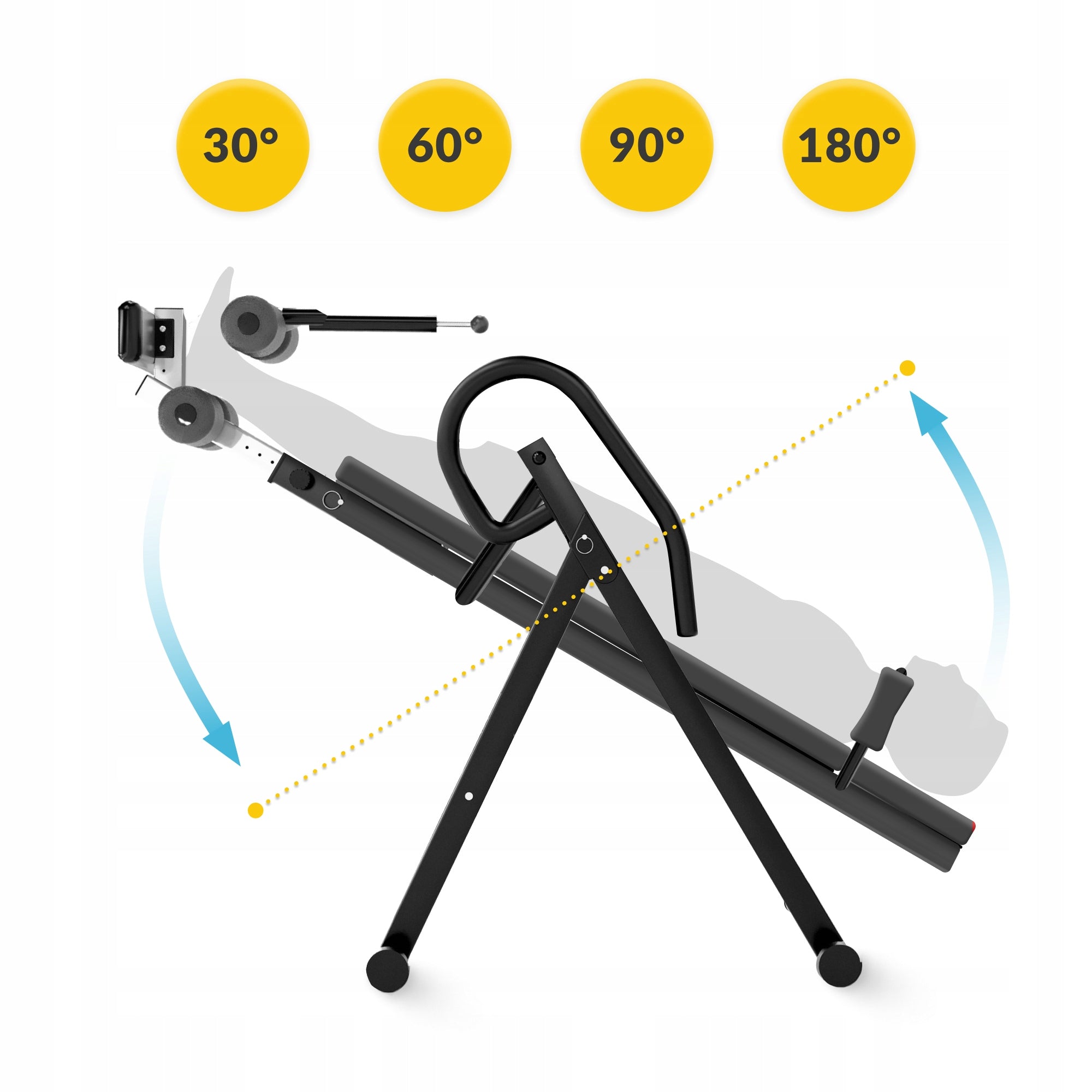 WEIGHT BENCH INVERSION GRAVITY BENCH FOR EXERCISE ADJUSTABLE Manufacturer code Ławka grawitacyjna do ćwiczeń ITABLE01