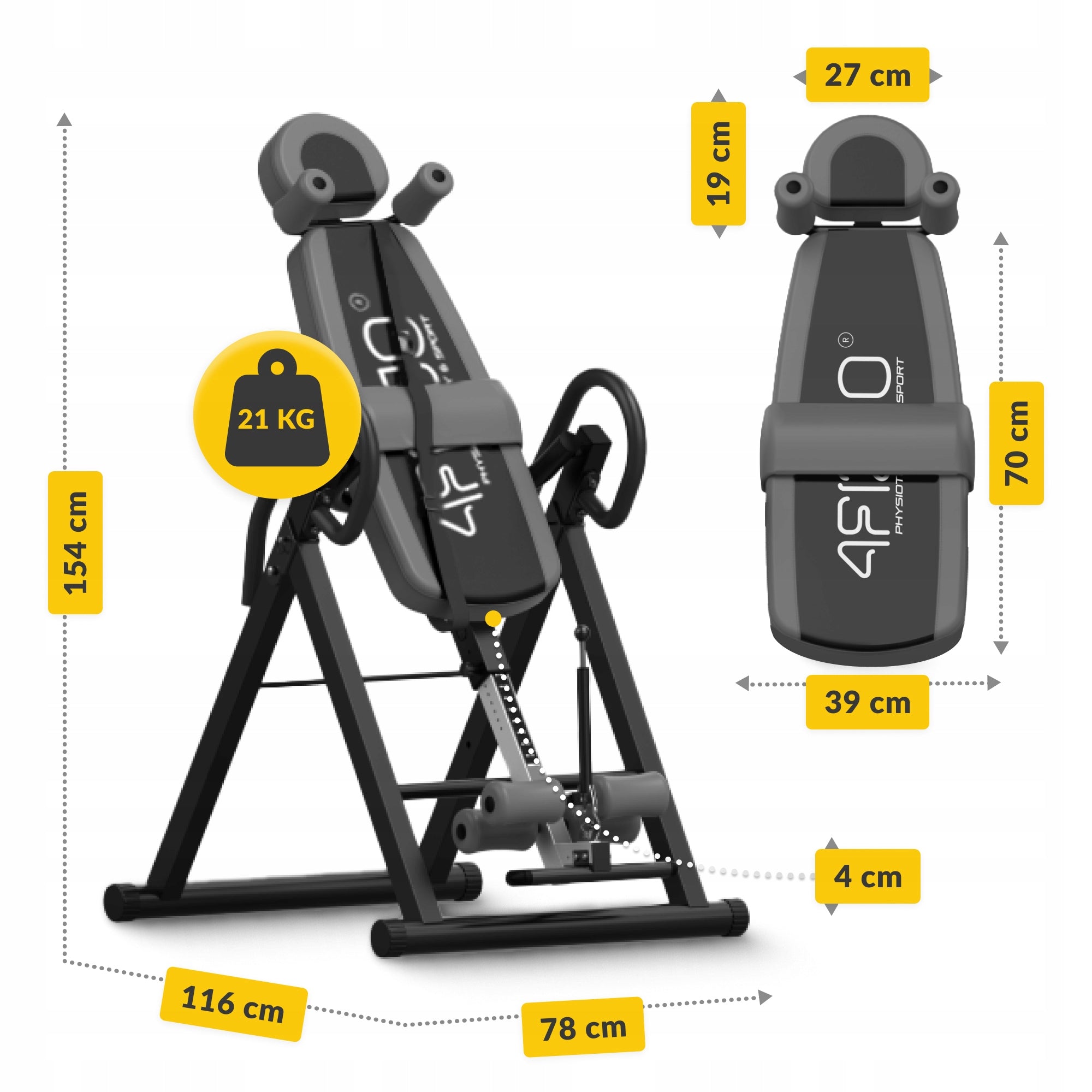 WEIGHT BENCH INVERSION GRAVITY BENCH FOR EXERCISE ADJUSTABLE Maximum user weight 150 kg