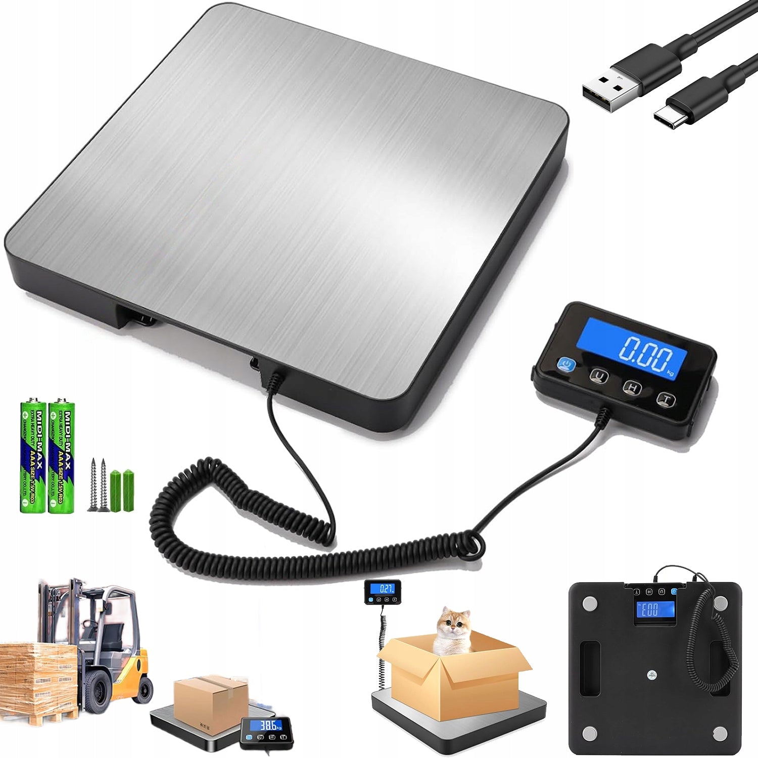 WEIGHT OF ELECTRONIC PRECISION WAREHOUSES 200 KG WITH LCD DISPLAY