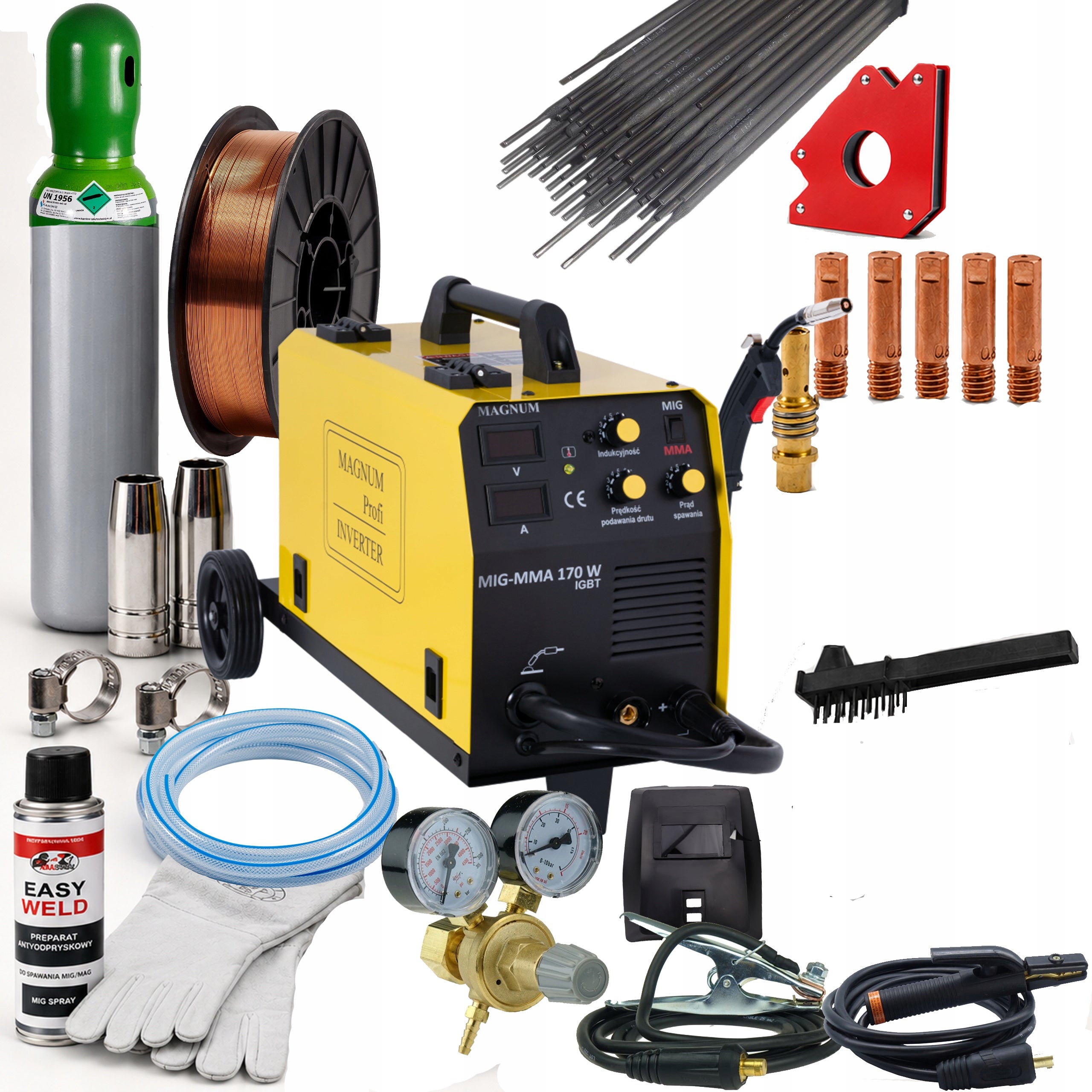 WELDER MIGOMAT MAGNUM 170w 160a semi-automatic welding machine set of 3