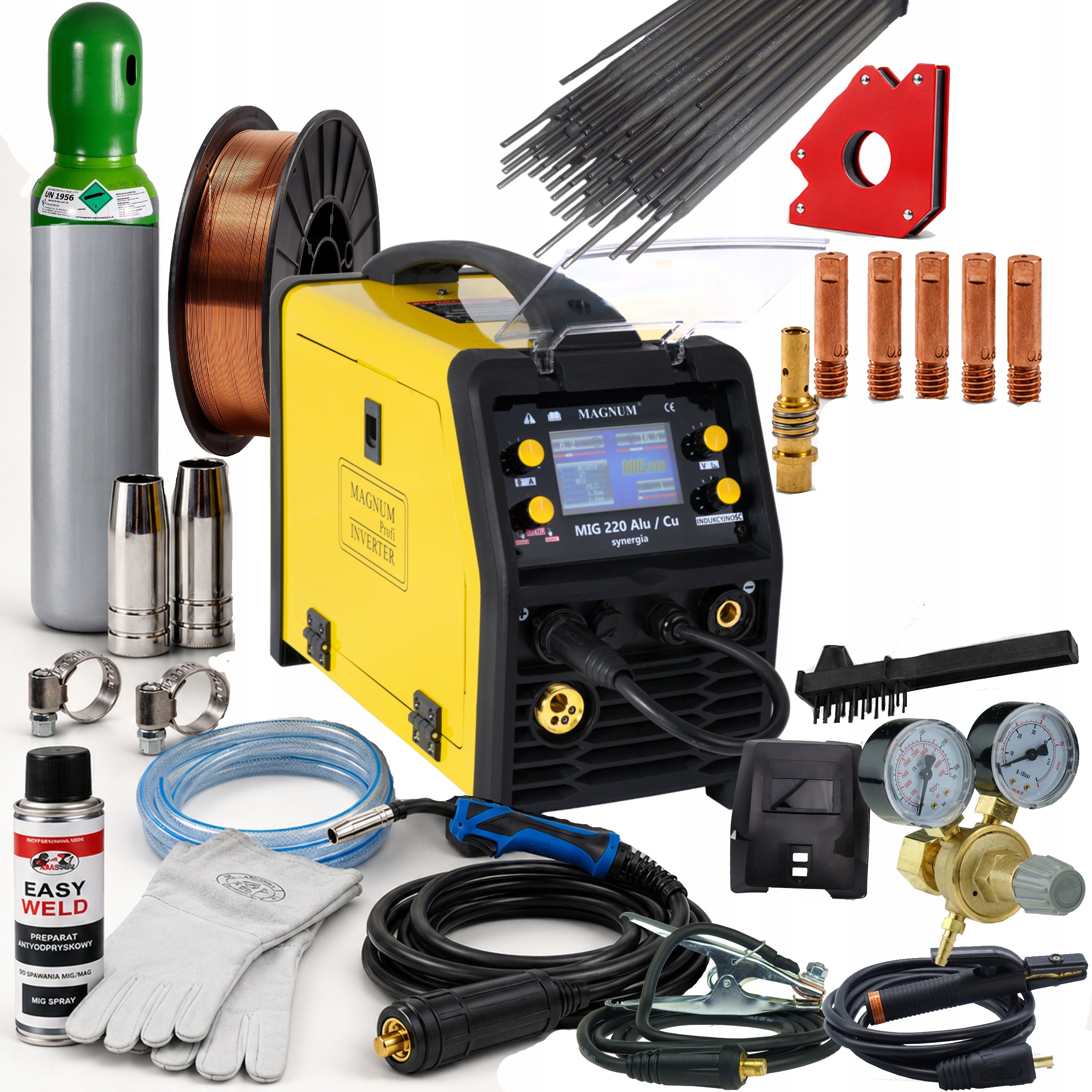 WELDER MIGOMAT MAGNUM 200a 220 ALU CU welding synergy set 3 230V