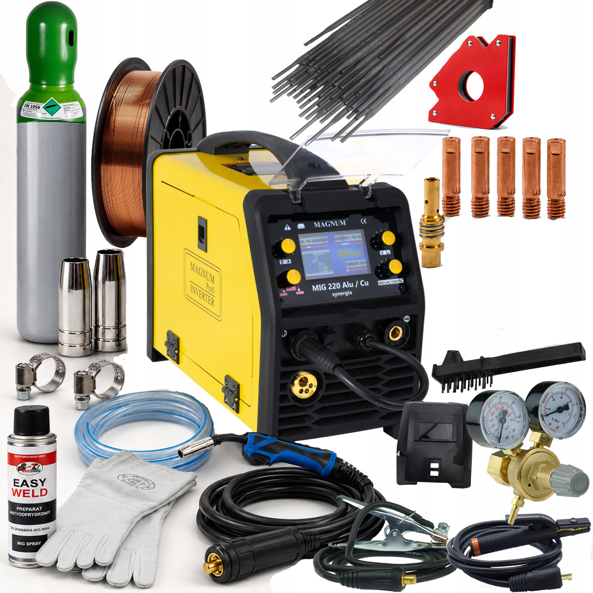WELDER MIGOMAT MAGNUM 200a 220 ALU CU welding synergy set 3 230V