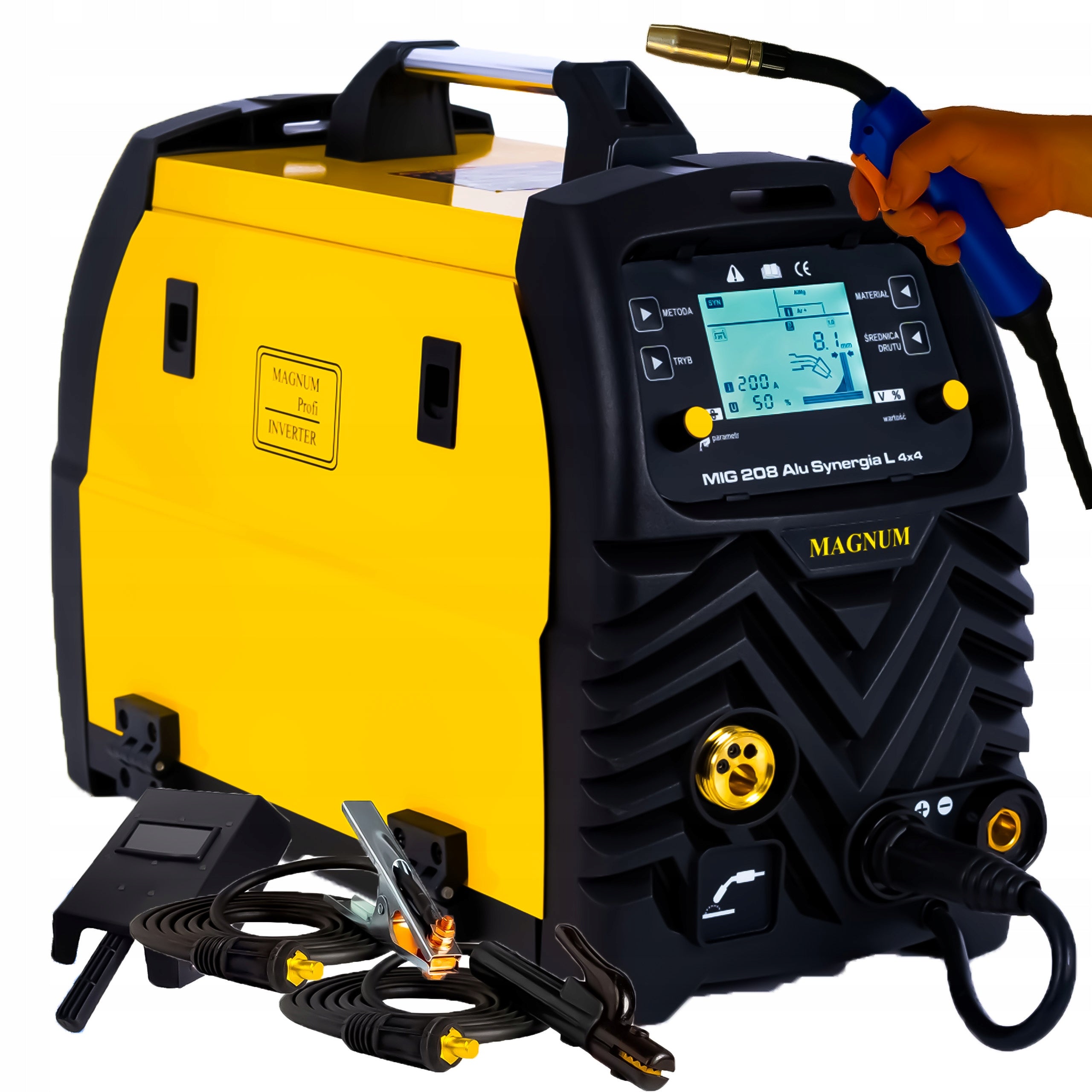 WELDER MIGOMAT MAGNUM MIG 208 4X4 SYNERGY MMA TIG LIFT 3IN1 aluminium Manufacturer code U MI 208ALU 4X4 #ZESTAW2AK