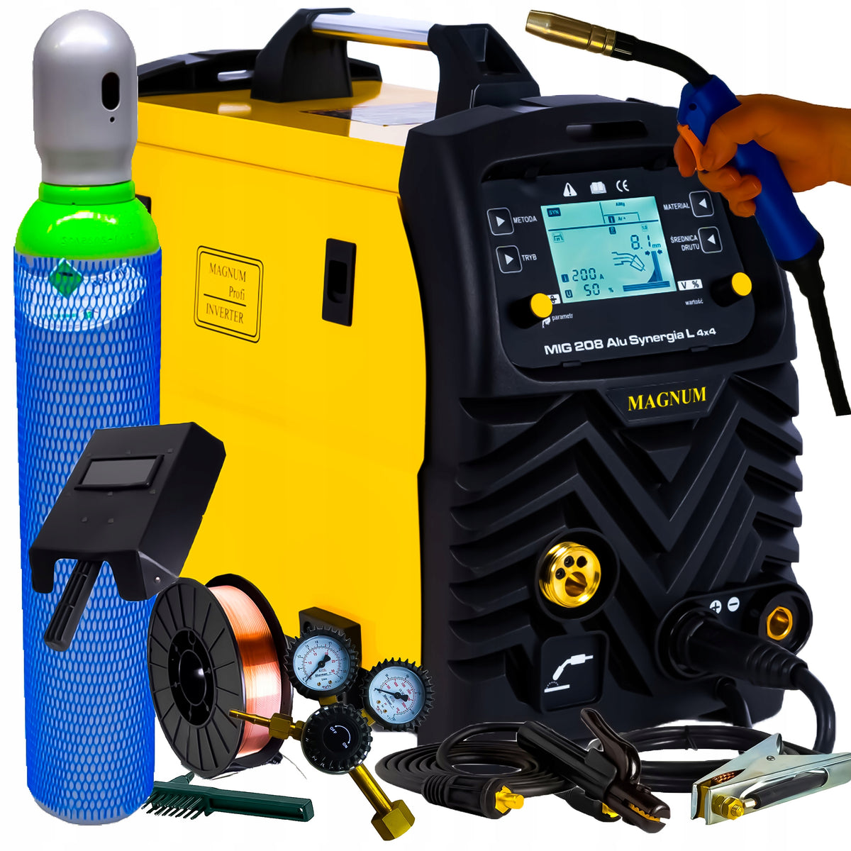 WELDER MIGOMAT MAGNUM MIG 208 4X4 SYNERGY MMA TIG LIFT 3IN1 aluminium