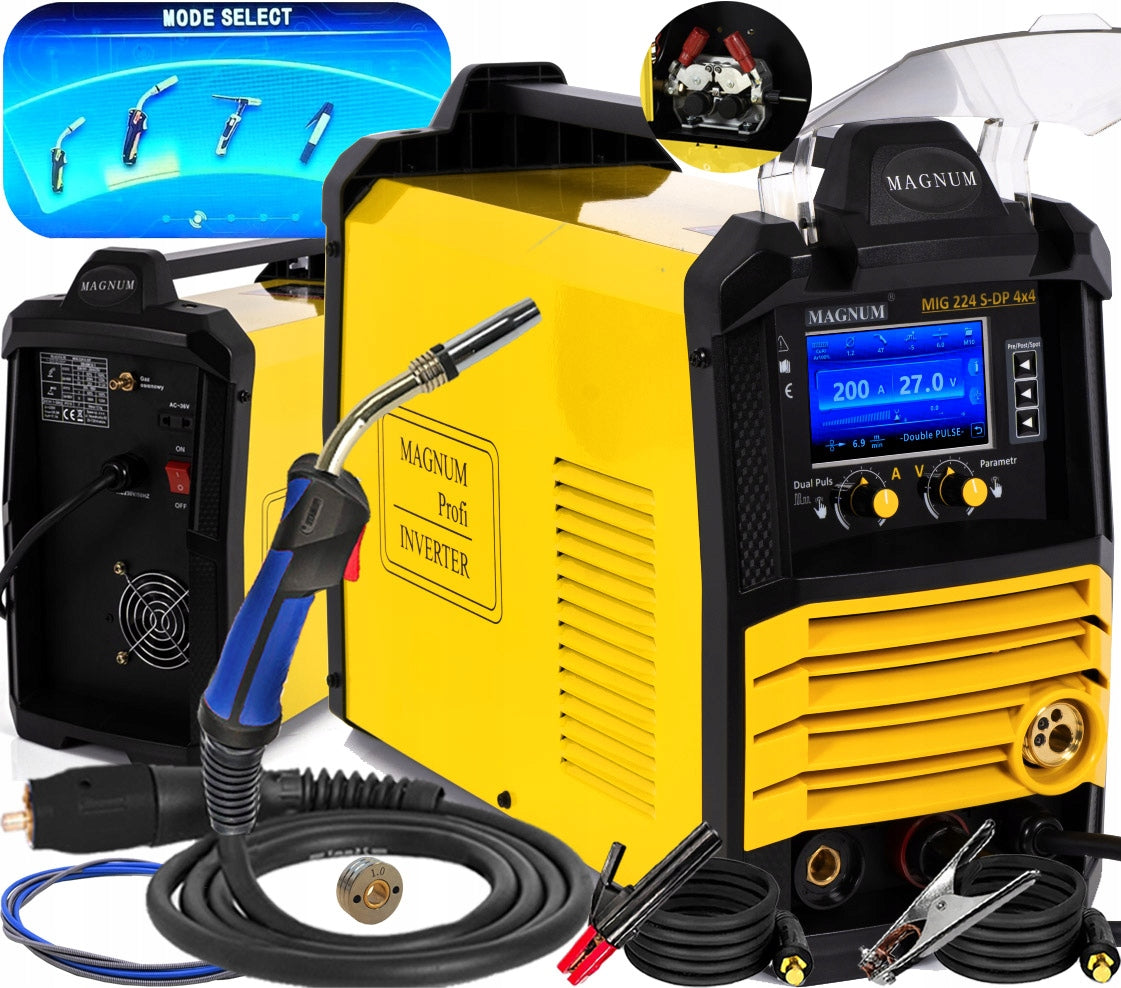 WELDER MIGOMAT MAGNUM MIG 224 S-DP DUAL PULS 4x4 SYNERGY 200A 230V PULS