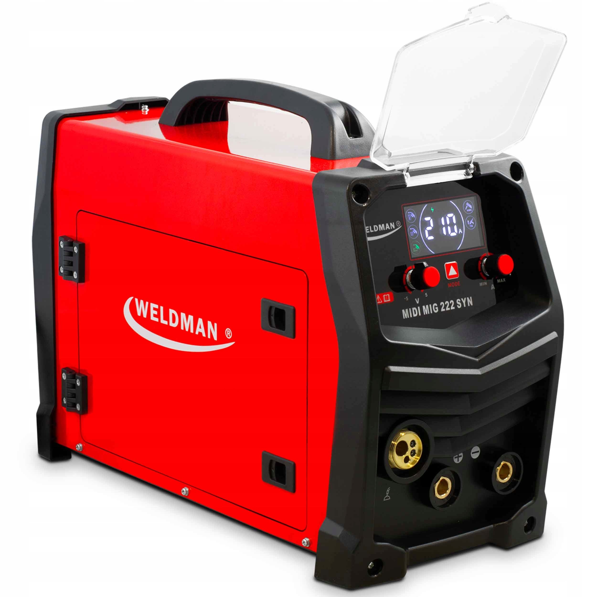WELDER MIGOMAT MIG MAG Synergy WELDMAN MIDI MIG 222 IGBT FLUX 220A 230V Duty cycle time 60%