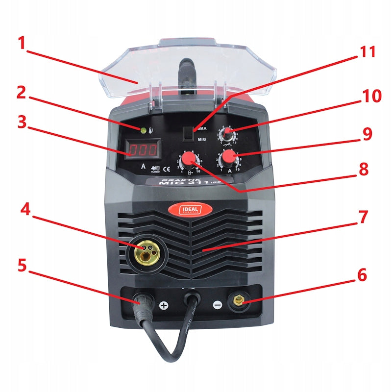 WELDER MIGOMAT PRAKTIK MIG 211 200A 230V MIG/MAG MMA FLUX IGBT 3in1 IDEAL Brand IDEAL
