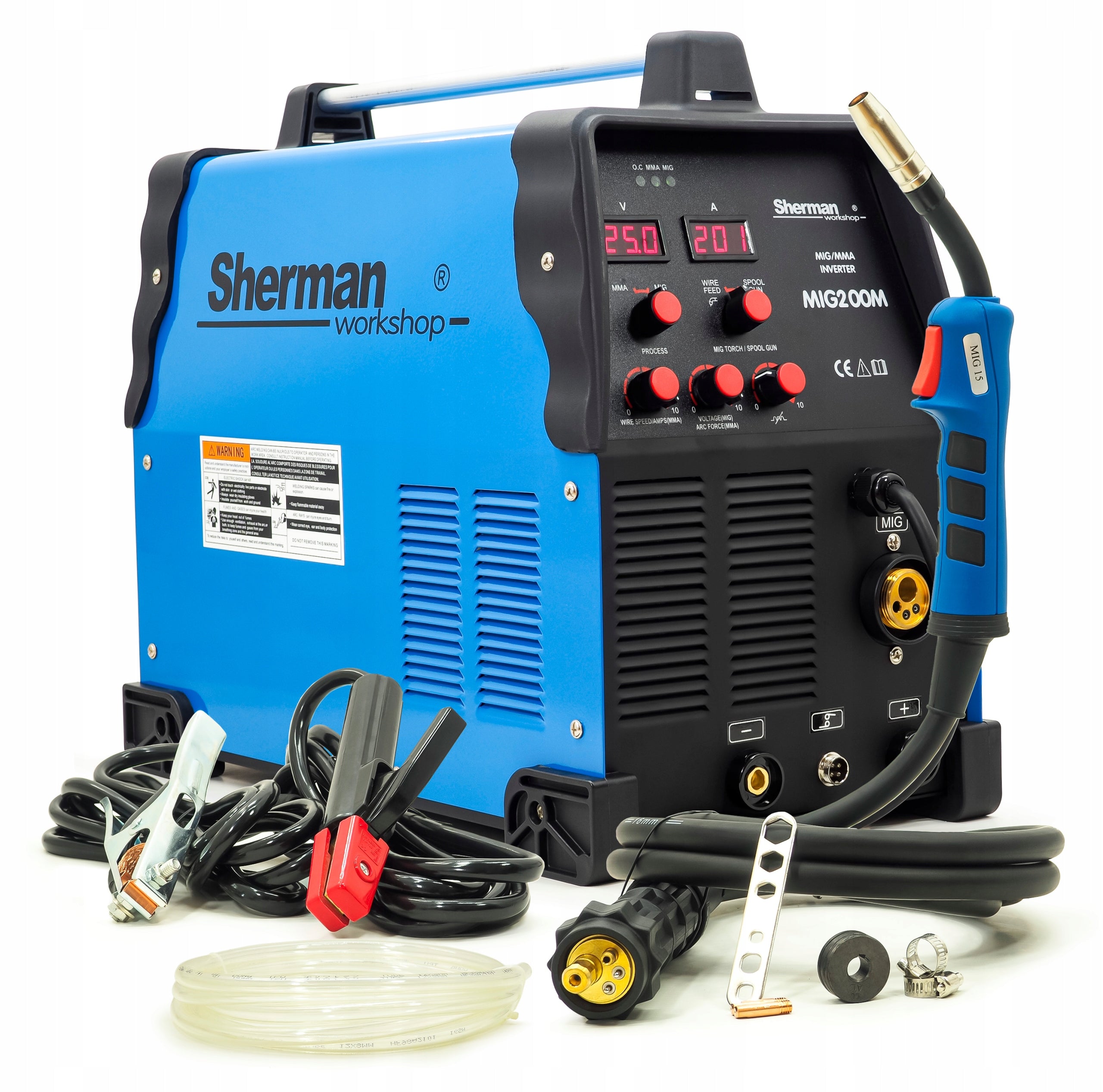 WELDER Sherman MIG 200M 4R MMA ALU TIG 200A 230V SEMI-AUTOMATIC SOLDERING