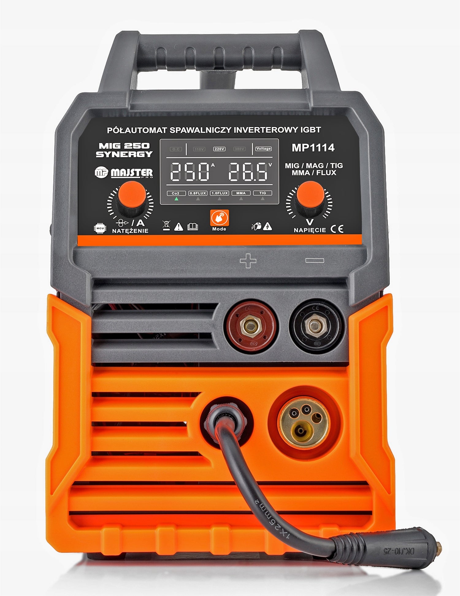 WELDING MACHINE 250A 5KG INVERTER MIGOMAT MIG/MAG MMA TIG STRONG LCD DISPLAY Manufacturer code MP1114