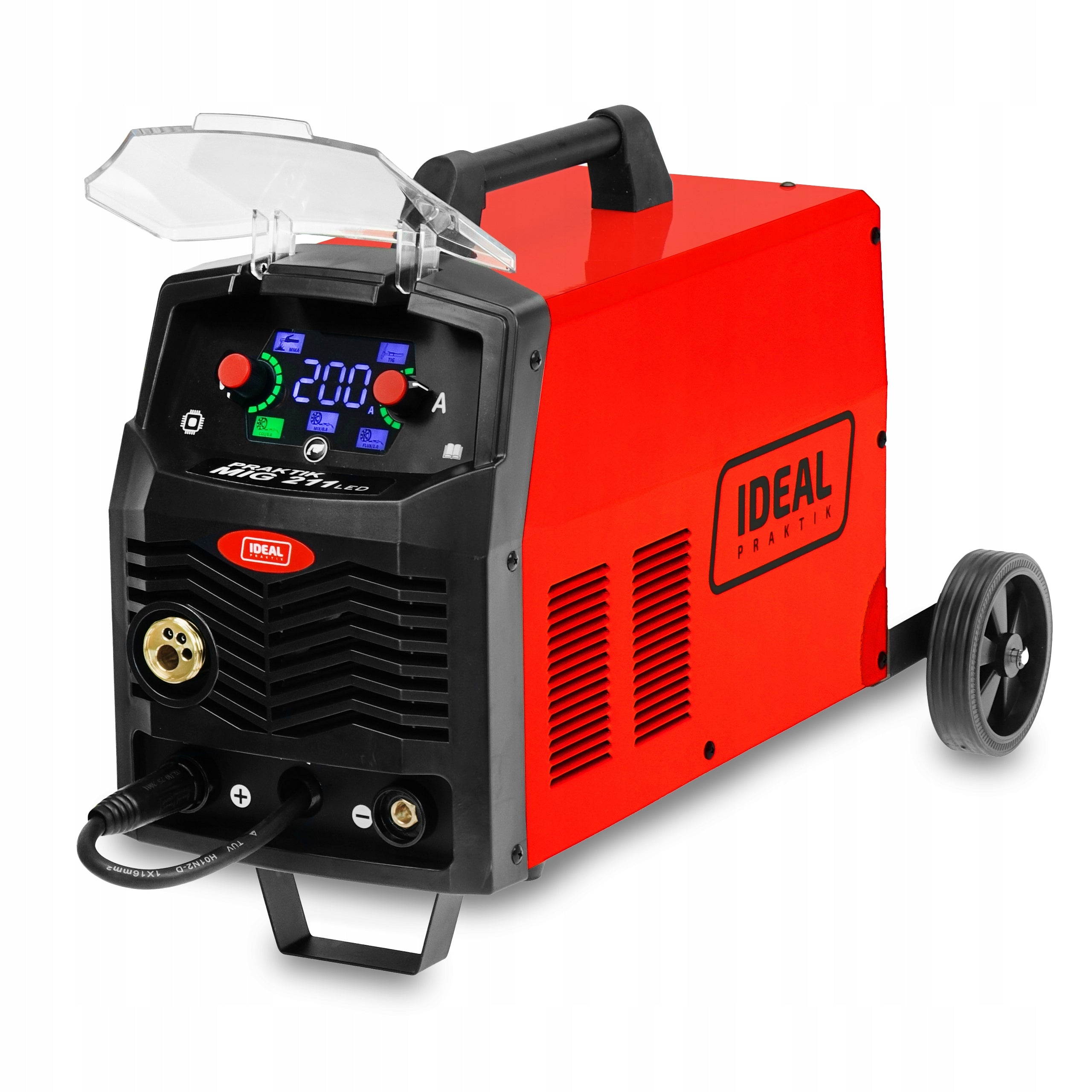 WELDING MACHINE INVERTER IDEAL PRAKTIK MIG 211 SYNERGY LED MMA TIG 200A ALUMINUM Manufacturer code PMIG211SLED #ZESTAW2AK