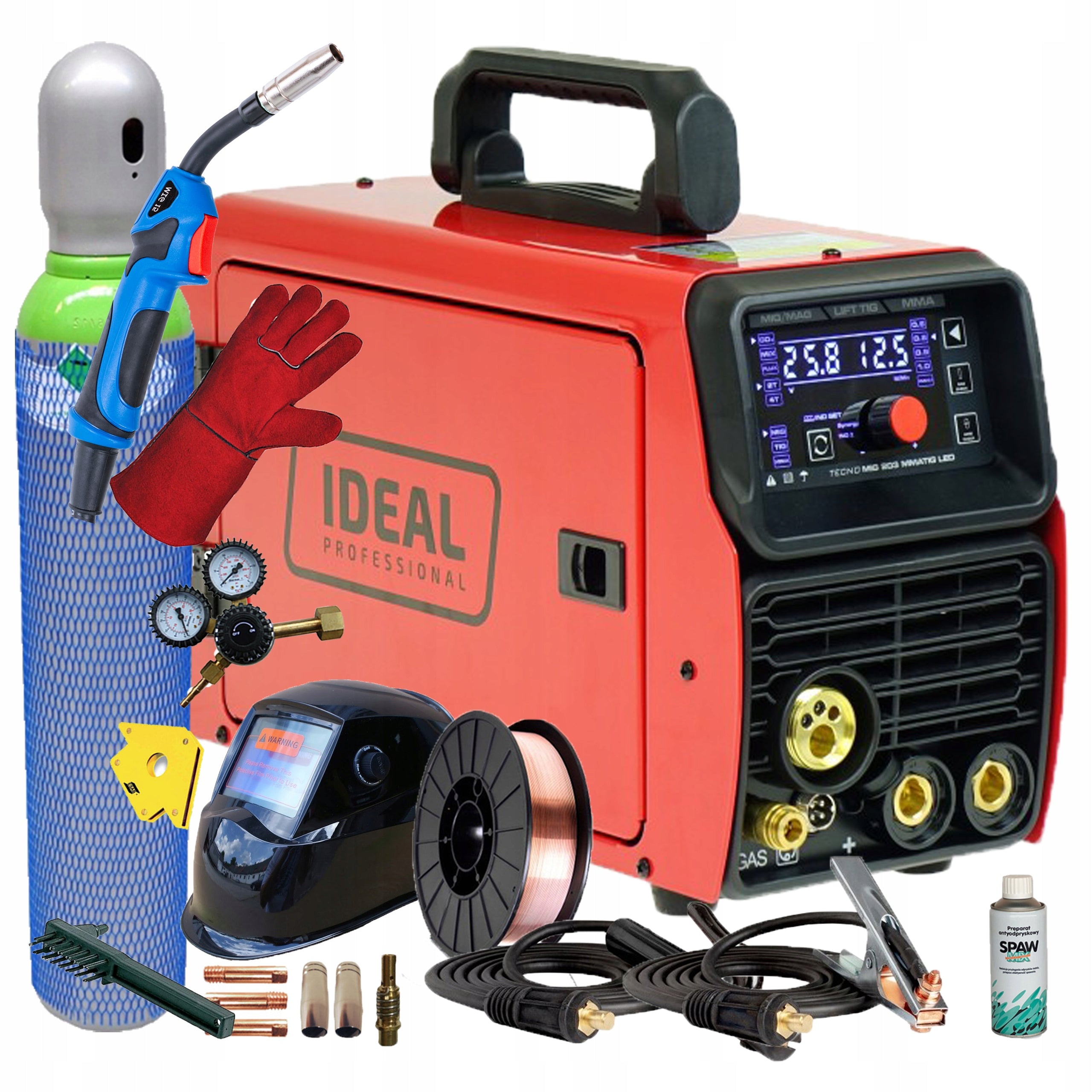 WELDING MACHINE MIGOMAT IDEAL TECNO MIG 203 200A MMA TIG 3IN1 SYNERGY SET