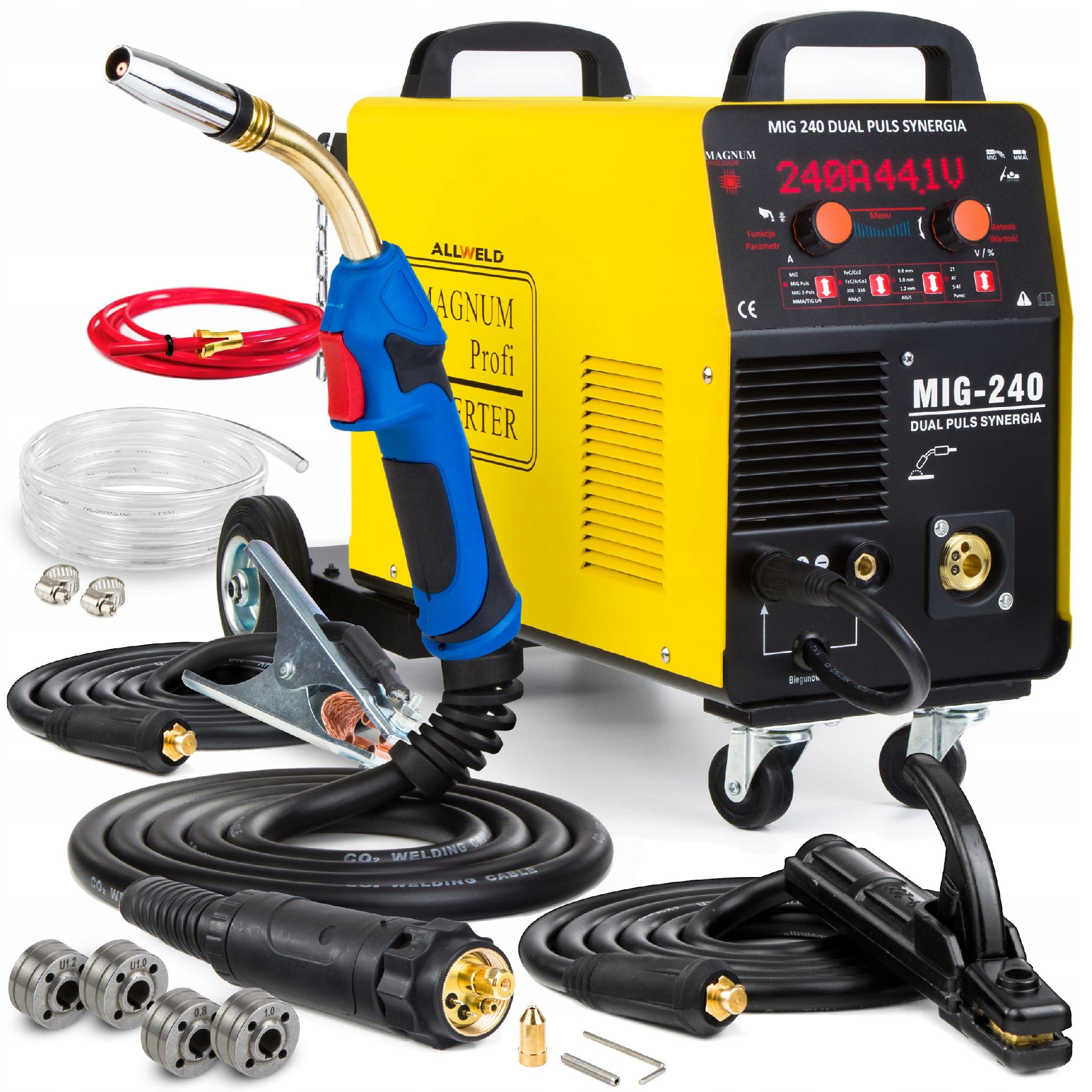 WELDING MACHINE MIGOMAT MAGNUM MIG 240 PULSE MMA TIG ALU SYN 4X4 SYNERGY IGBT 3IN1