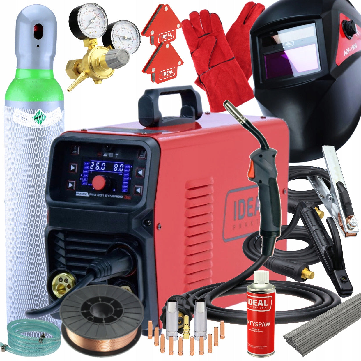 WELDING MACHINE MIGOMAT MMA TIG LIFT EURO PRAKTIK MIG 201 SYNERGY IGBT IDEAL