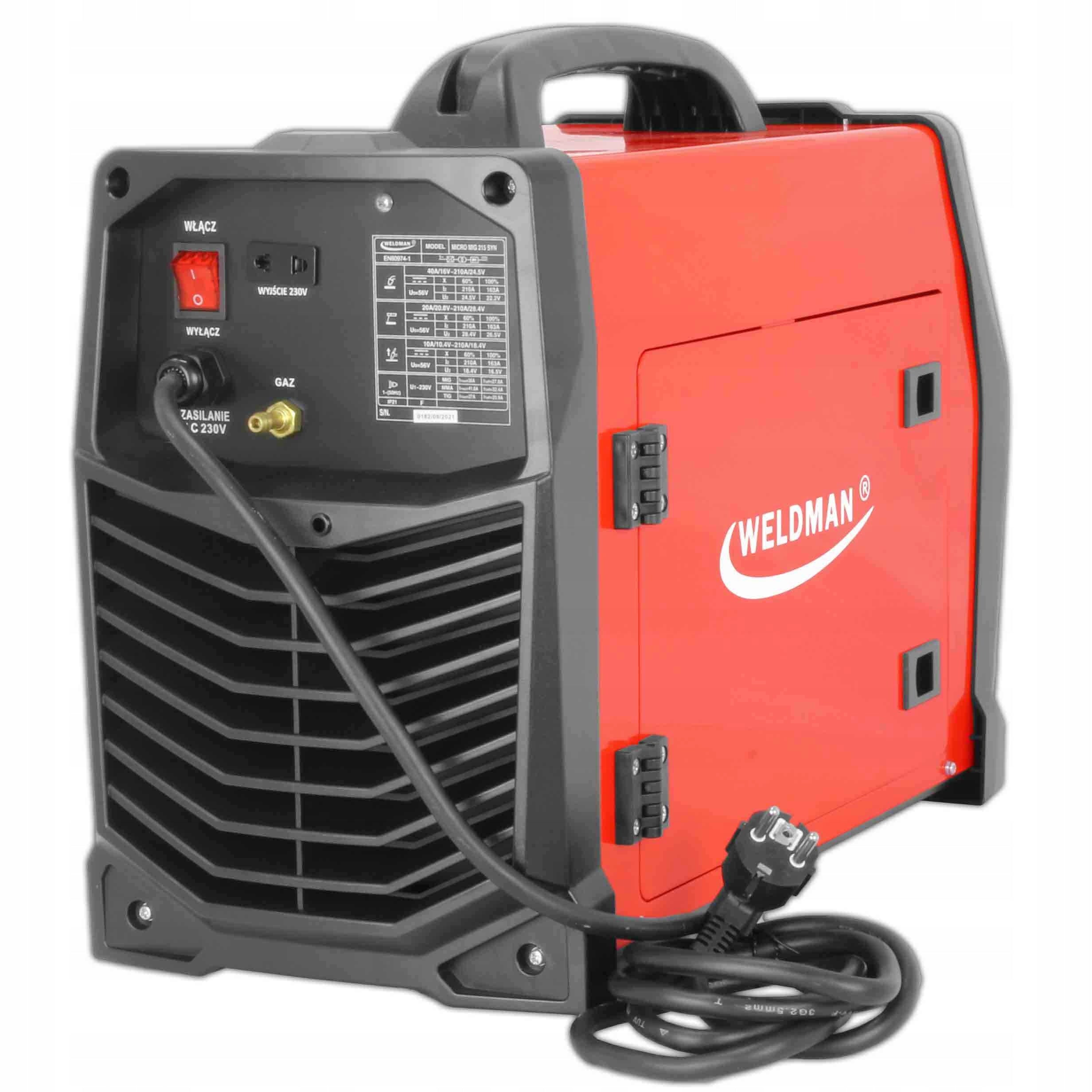 WELDING MACHINE MIGOMAT MMA TIG WELDMAN MIDI MIG 222 SYNERGY 220A WELDMAN Power consumption 6.5 kVA