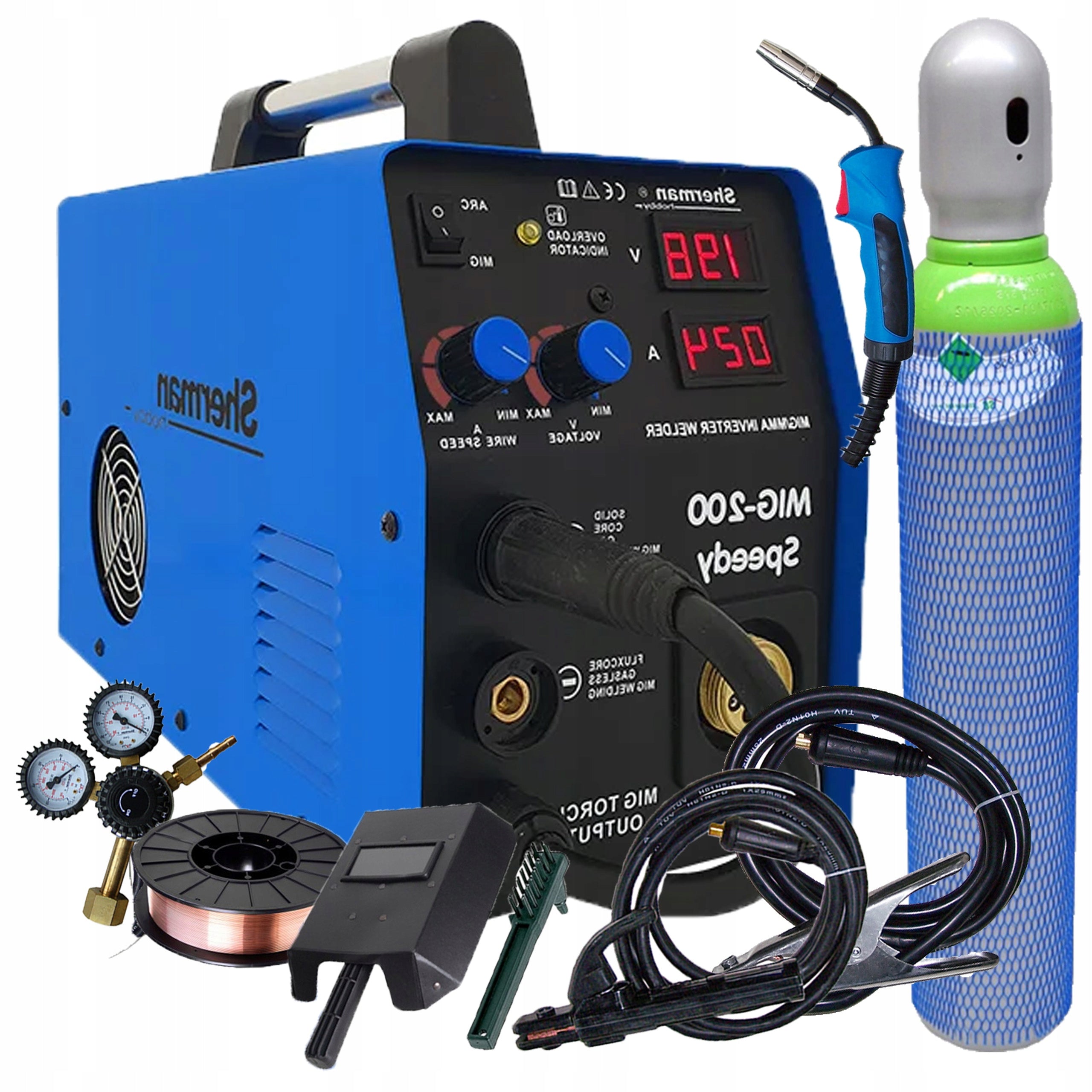 WELDING MACHINE MIGOMAT SHERMAN MIG 200 MMA SPEEDY MMA TIG LIFT 3IN1 SET