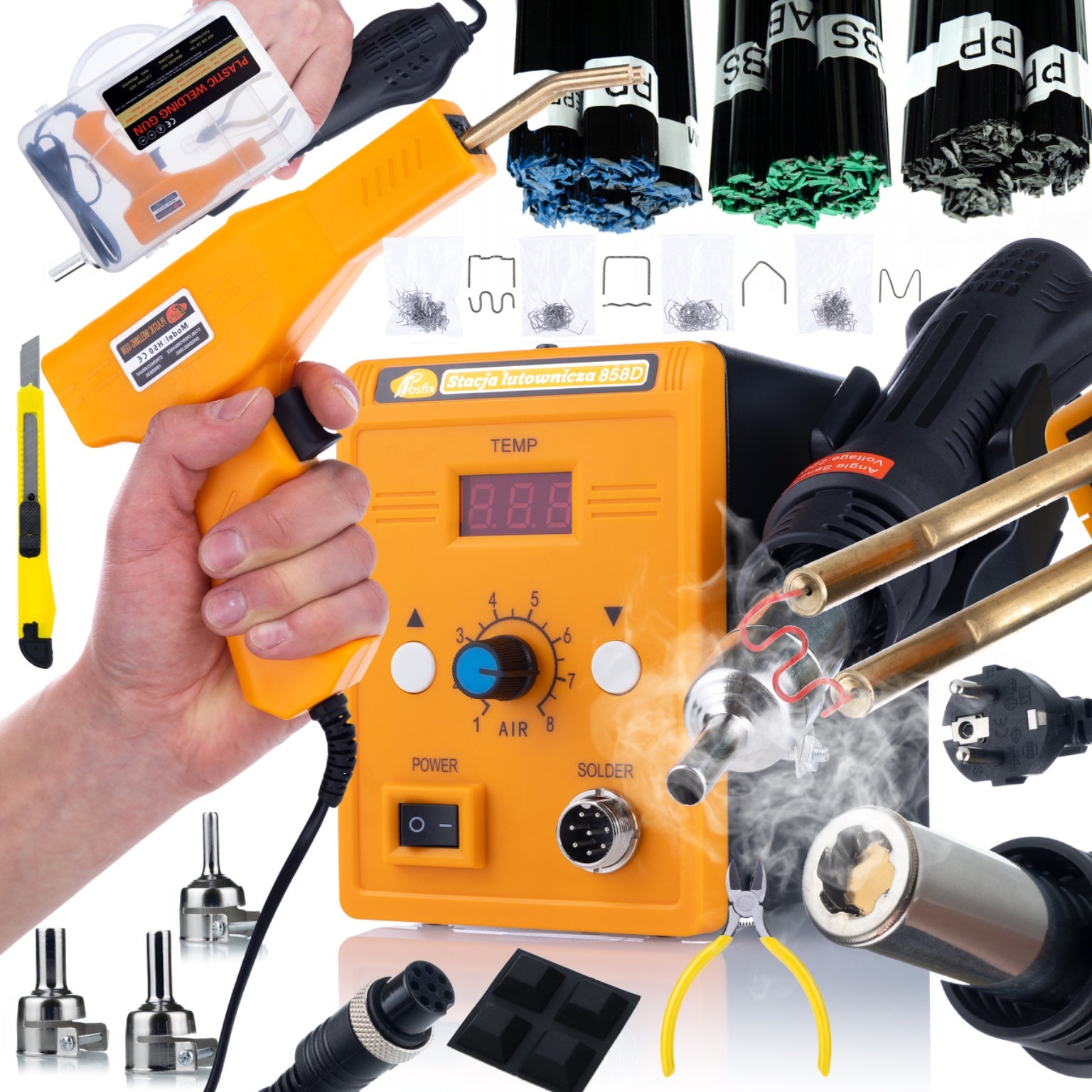 WELDING MACHINE PLASTIC STAPLER 858D BINDER FOR WELDING PLASTIC ABS PP MAX