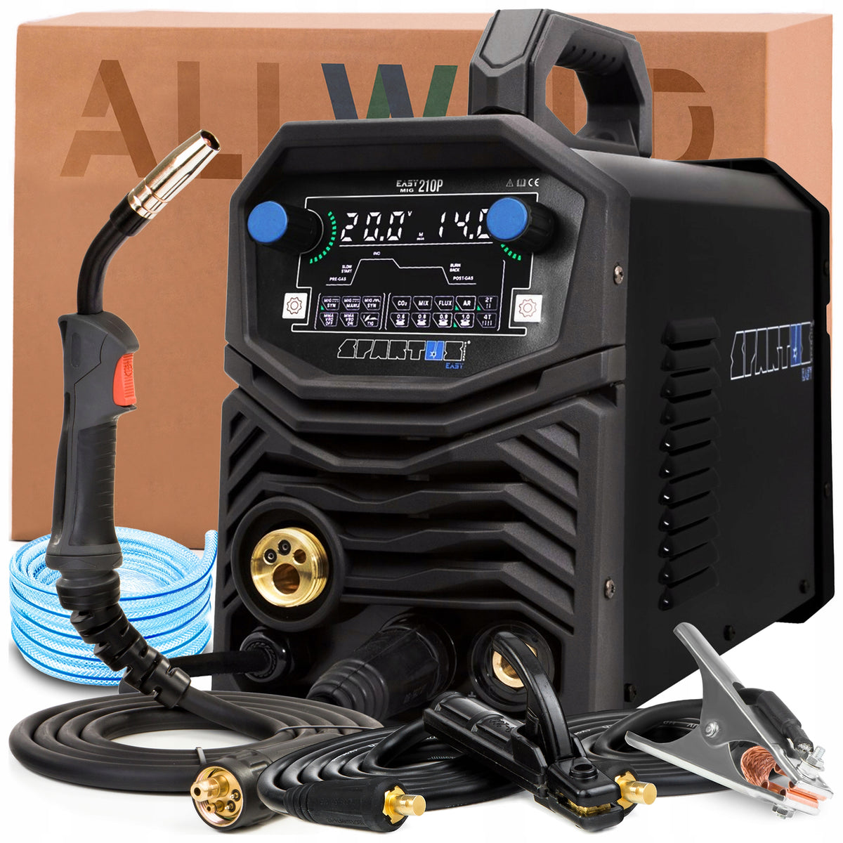 WELDING MACHINE SPARTUS EASYMIG 210 PULSE 230V 200A SYNERGY MMA TIG 2-ROLL Packaging status original